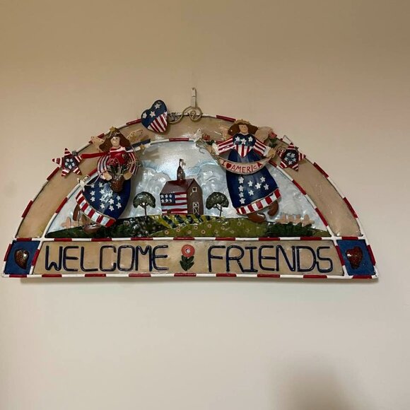 Americana Toleware 3D Patriotic Folk Art Tin Sign/ Wall Decor - Picture 14 of 16